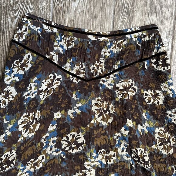 Vintage Anne Klein Silk Skirt 2P Midi Fit Flare Floral Country Cottagecore Flowy - Picture 4 of 10